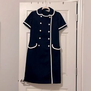 Vintage Leslie Fay 60’s Navy Dress